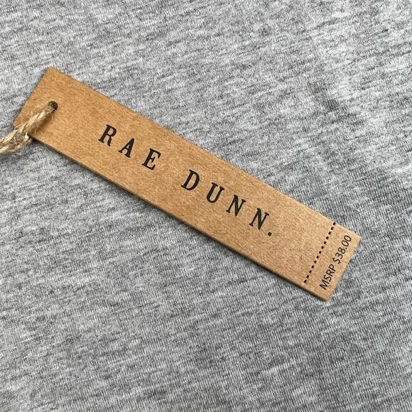 NWT Rae Dunn "Red Wine & Blue" Heather Gray Graphic Crewneck Short Sleeve Tee XS - Picture 4 of 4